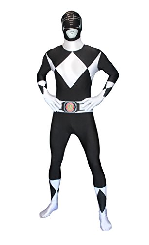 Offiziell Schwarz Power Ranger Morphsuit Verkleidung, Kostüm - Xlarge - 5'10-6'1 (176cm-185cm)