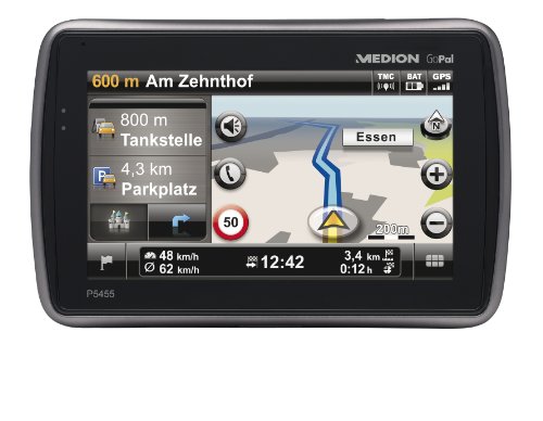 Medion GoPal P5455 Design GPS Navigationssystem (11,94cm (4,7 Zoll), TMC Pro, Kartenmaterial Europa, Bluetooth)
