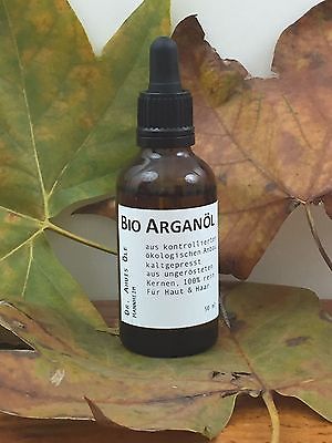 Bio Arganöl* 100% Rein Bio Zertifiziert kaltgepresst aus ungeröst. Kernen 50 ml
