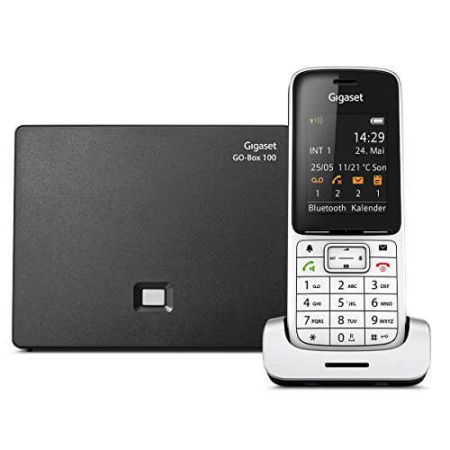 Gigaset SL450A GO  Hybrid-Dect-Schnurlostelefon mit Anrufbeantworter, analog und VoIP (ALL-IP), Mobilteil mit Aluminiumrahmen, platin /schwarz