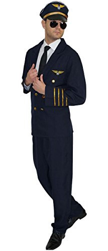 Maylynn 16162 - Pilotenkostüm Kostüm Pilot Faschingskostüm 3-teilig, Größe:M/L