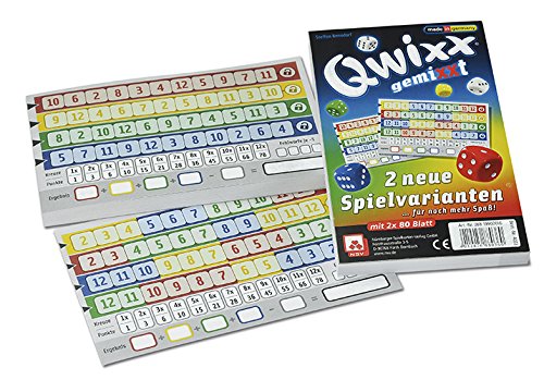 Nürnberger-Spielkarten 4033 - Qwixx Gemixxt - neue Spielvarianten, 2-er Set Blöcke
