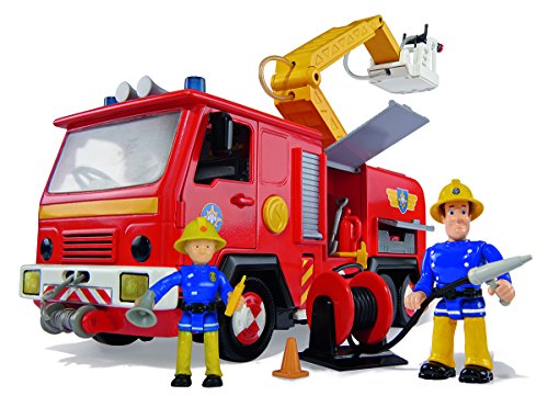 Simba 109257661 - Feuerwehrmann Sam Jupiter Feuerwehrauto mit 2 Figuren 28cm