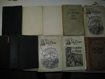 antiquarische Büchersammlung nur Jules Verne 10 Stk. antik Konvolut Buchpaket