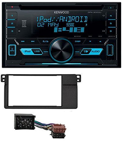 Kenwood DPX-3000U CD MP3 USB AUX 2-DIN Autoradio für BMW 3er E46 (mit großem Navi Rundpin)