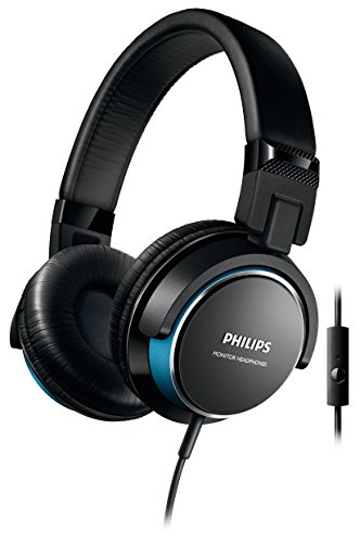 Philips SHL3265BL/00 Kopfhörer mit Mikrofon (DJ-Monitoring, 40 mm Neodym-Treiber, Geschlossenes Akustiksystem) blau