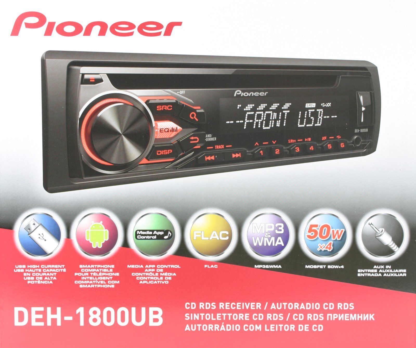 PIONEER DEH-1800UB Autoradio CD MP3 WAV FLAC USB AUX ARC Android - NEU - OVP -