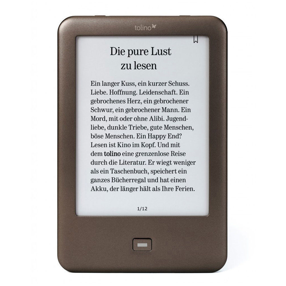 Tolino Shine eBook Reader - 4GB, 6 Zoll e-Ink-Display, beleuchtet - WLAN microSD