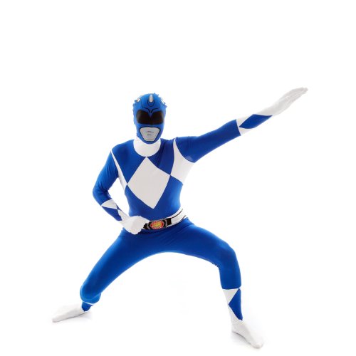 Offiziell Blau Power Ranger Morphsuit Verkleidung, Kostüm - Large - 5'5-5'9 (163cm-175cm)