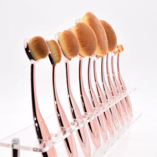 10stk. Pinselset Make Up Zahnbürste Foundation Oval Pinsel Kosmetik Brush+Box