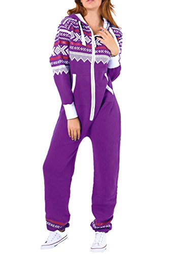 Amberclothing Damen Jumpsuit, Aztekisch Gr. xxxxl, Violett - Violett