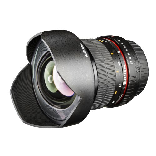 Walimex Pro 14 mm 1:2,8 DSLR-Weitwinkelobjektiv für Canon EF Objektivbajonett schwarz (inkl. Objektivbeutel und Schutzdeckel)