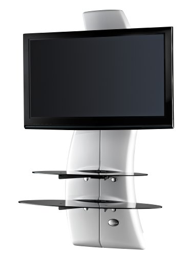 Meliconi Ghost Design 2000 (488066) (weiß) , TV Wandhalterung 81 - 160 cm, (32-63 Zoll), max. 70 kg - 20 kg für Glasauflagen, drehbar