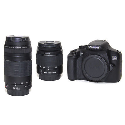 Canon EOS 1300D DSLR-KIT inkl. Canon 18-55 DC III und Canon 75-300 III Objektiv