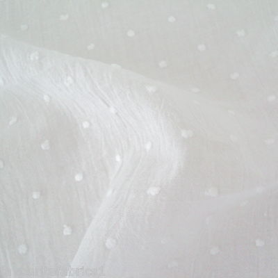 WHITE DOTTED SWISS / CLIPPED DOT COTTON - 100% COTTON lawn FABRIC by the metre 