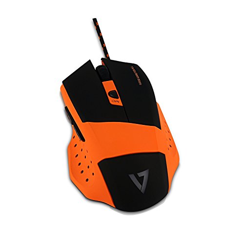 V7.GG GM110 Pro Gaming Maus (4000dpi, Multicolor LED, 6 Programmierbare Tasten) Orange