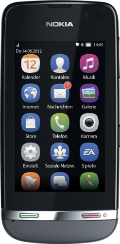 Nokia Asha 311 Smartphone (7,6 cm (3 Zoll) Touchscreen, 3,2 Megapixel Kamera) dunkelgrau