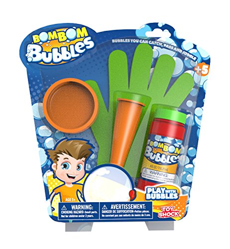 Splash Toys 31135 - Original Bom Bubbles Seifenblasen zum Anfassen, circa 118 ml mit Handschuh, Pusterohr und Auffangschale, mehrfarbig