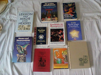 10 Bücher schwarze Magie Okkultismus hexen lexikon Sammlung Paket Karton