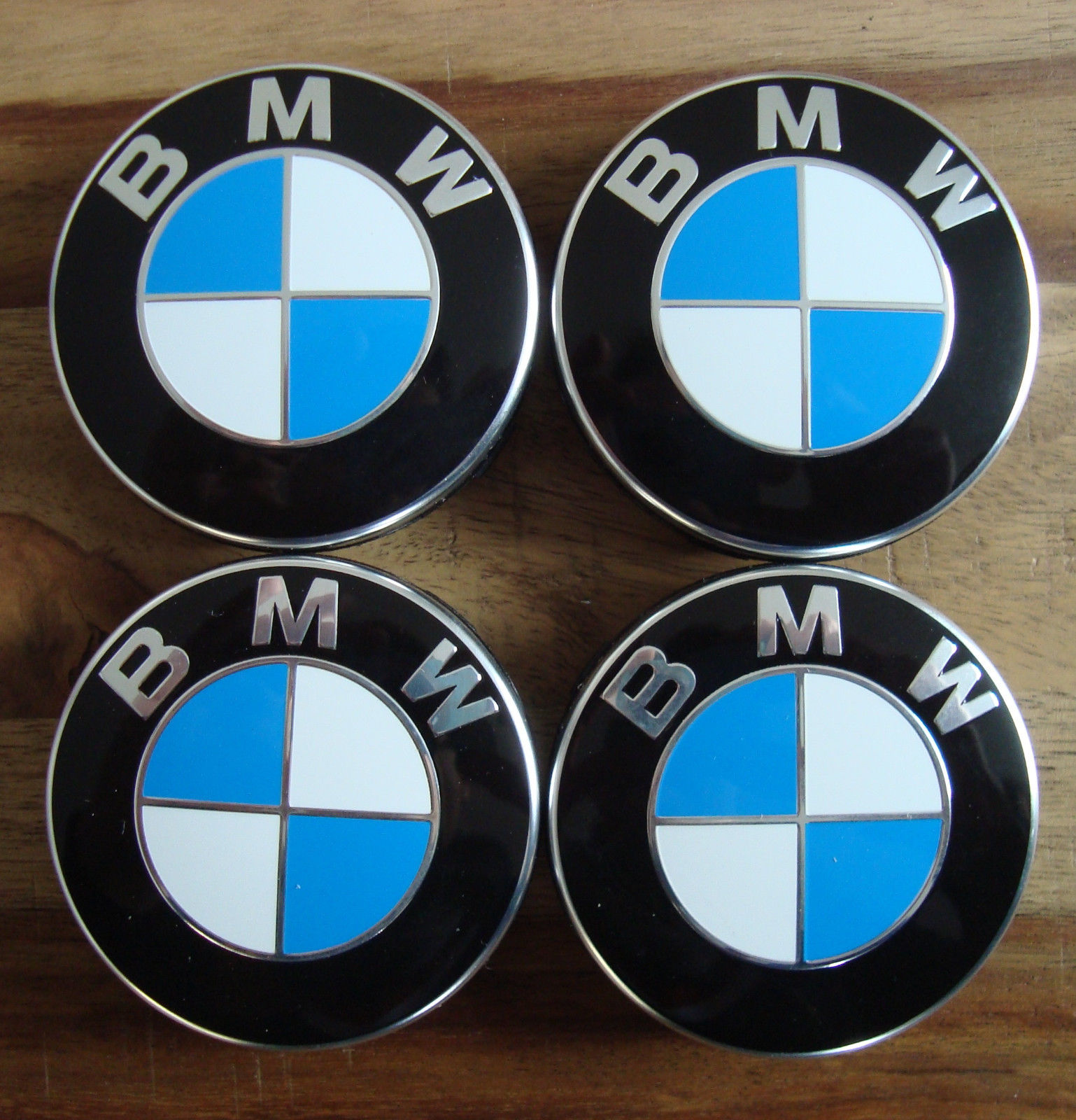 4 BMW Embleme Nabenkappen Nabendeckel Felgendeckel alle BMW Modelle ORIGINAL NEU