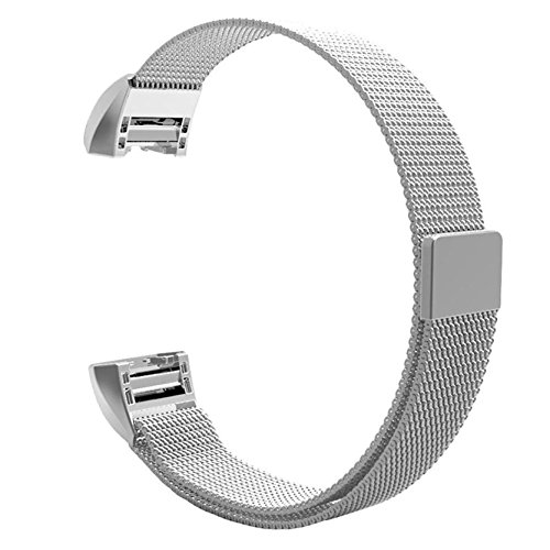 Hanlesi Fitbit Charge 2 Armband , Edelstahl Armbanduhren Watch Band Fitness für Fitbit Charge 2 -silver