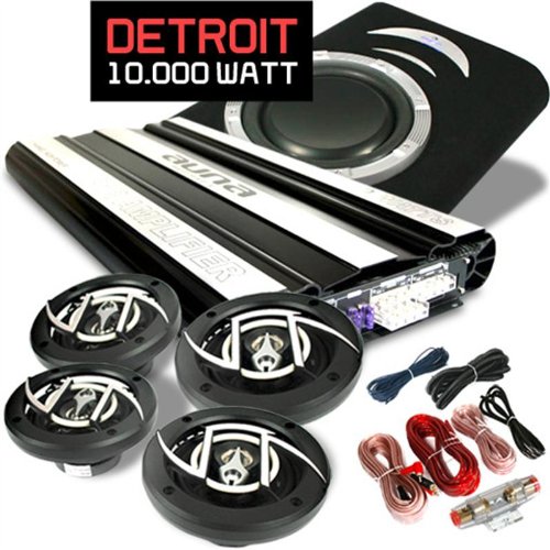 Car Hifi Set Detroit extremes 4.1 System Vollverstärker & Lautsprecherset 10000 Watt