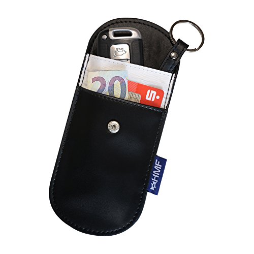 HMF 3401-02 RFID Schutztasche Autoschlüsseletui, Abschirmung Keyless-Go, 13,0 x 8,5 x 1,2 cm , schwarz