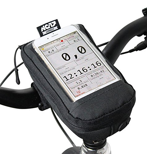 NC-17 connect Fahrrad-/Smartphonetasche - wasserabweisende Vorbautasche mit Klettverschluss / für iPhone, Samsung Galaxy-Reihe bzw. max 7,5cm x 13cm (Universal-Handy-Tasche mit Staufach, 17.5 x 10.2 x 5.0 cm, mit Kabeldurchlass) / geeignet für ALLE Fahrra