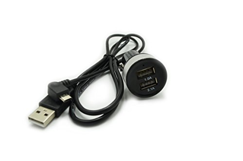 m-one 2 in1/1,5 m 150/lang rechts Winkel Micro-USB Power-Kabel & Dual USB 3.1 A KFZ-Ladegerät für