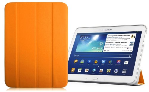 VEO | Ultra Slim Hülle für [ Samsung Galaxy Tab 3 10.1 ] Smart Cover mit automatischer Schaltfunktion, ORANGE