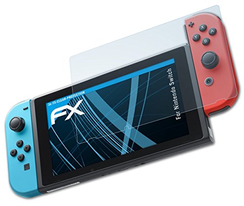 3 x atFoliX Nintendo Switch Schutzfolie - FX-Clear Displayschutzfolie kristallklar