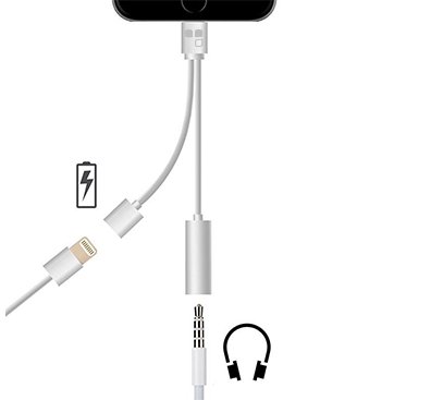 Lightning Audio Aux Klinke Adapter Connector Ladekabel iPhone7 Kopfhörer und Laden