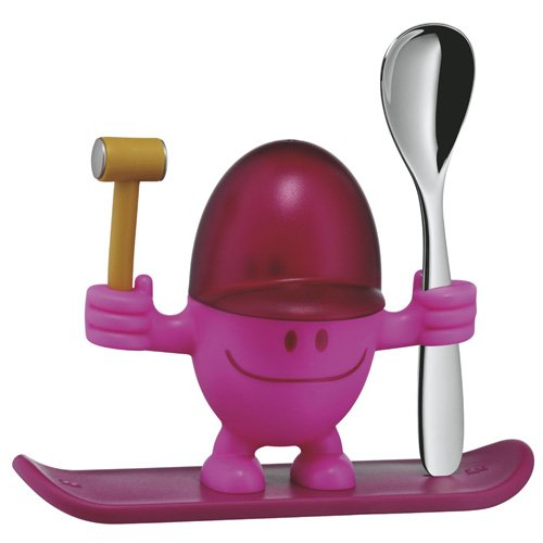 WMF McEgg pink Eierbecher aus Kunststoff mit Löffel aus Cromargan Edelstahl rostfrei Höhe 11 cm spülmaschinengeeignet