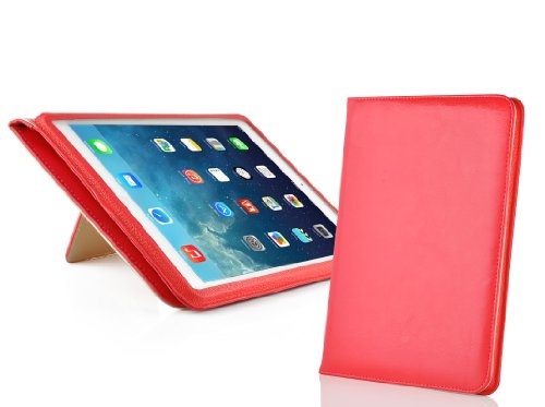 JAMMYLIZARD | LINCOLN Ledertasche Hülle für iPad Air 2013 (5. Generation), ROT
