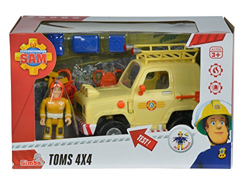Simba 109251001 - Feuerwehrmann Sam Tom's, 4 x 4 Geländewagen, gelb