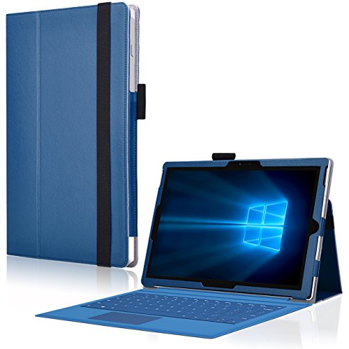Microsoft Surface Pro 3 Cover Tasche mit praktischer Stand Funktion Case aus robustem Kunstleder kombiniert Schutz und Design für Ihr Microsoft Surface Pro 3 Hülle Case Blau von UC Express®