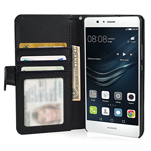 Huawei P10 Hülle, ViViSun Premium Wallet Ledertasche mit Standfunktion und Karte Halter für Huawei P10 tasche schutzhülle
