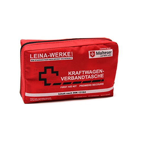 Leina-Werke 11008 KFZ-Verbandtasche Compact ohne Klett, Rot/Schwarz/Weiß
