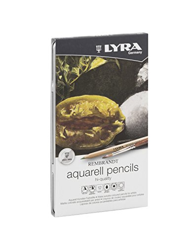 LYRA 2011120 Rembrandt Aquarell - Metalletui mit 12 Aquarellstiften, farbig sortiert