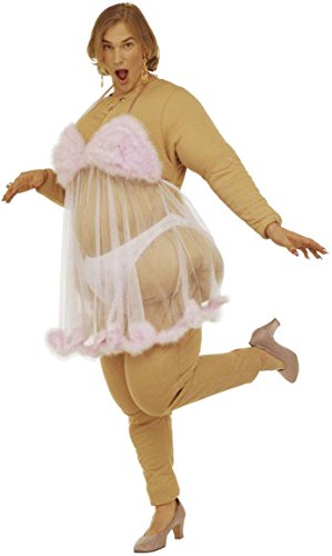 Widmann 4491B - Erwachsenenkostüm Dicke Stripteasetänzerin, gepolstertes Kostüm mit Slip und Babydoll