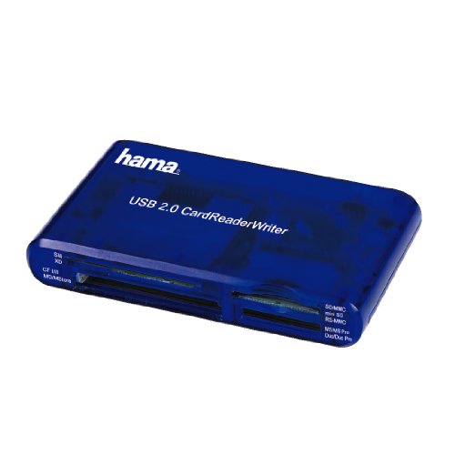 Hama Kartenleser 35-in-1 (Card Reader u.a. SD/SDHC/SDXC, CF Typ I / II, MMC, USB 2.0) blau