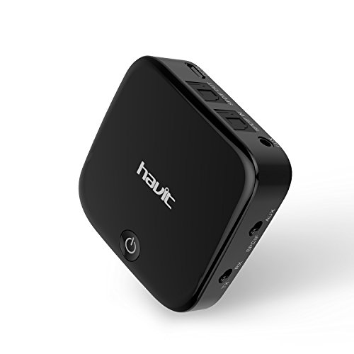 HAVIT Bluetooth Adapter Transmitter und Empfänger (aptX geringe Verzögerung), 2-In-1 Bluetooth 4.1 Stereo Audio Sender und Receiver, digitales optisches Audiokabel und 3,5mm klink Stereo Kabel, für TV / CD Player / Ipod / Kopfhörer / Lautsprecher / PC / L