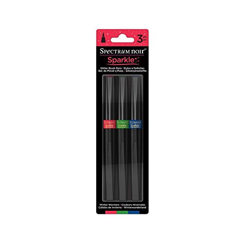 Spectrum Noir - 25 x 7.3 x 1.5 cm Glitzerpinselstifte Winterwunderland, 3 Stück, Mehrfarbig