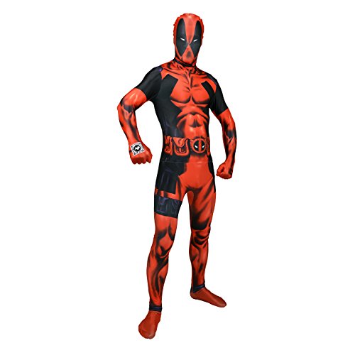 Offizieller Deadpool Delux Digital Morphsuit, Verkleidung, Kostüm - Xlarge - 5'10-6'1 (176cm-185cm)