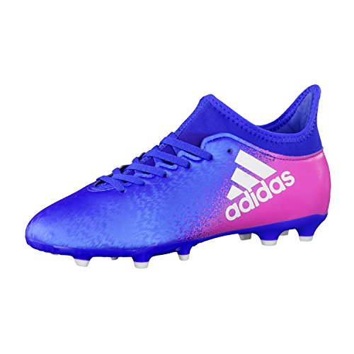adidas Kinder Unisex X 16.3 Fg Fußballschuhe, Blau (Blue / Ftwr White / Shock Pink), 35 EU