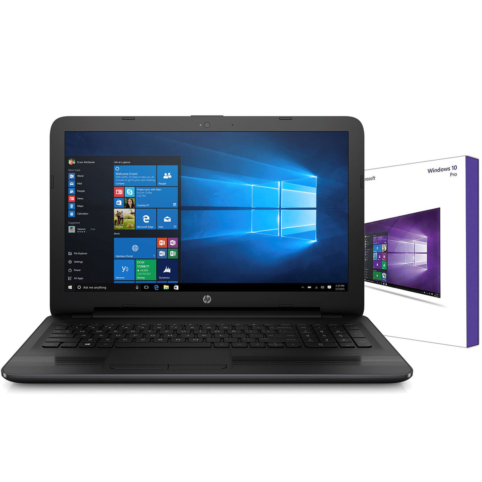 HP Notebook 15,6 Zoll - Quad Core 4 x 2,40 GHz - 128 GB SSD - R4 Grafik - Win 10