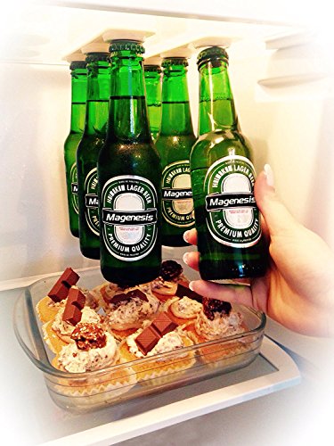Magnetischer Bierhalter Für 6 Flaschen - Spart Platz im Kühlschrank - Ein tolles Geschenk für jeden der gerne kaltes Bier trinkt. @Magenesis