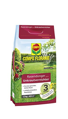 COMPO FLORANID® Rasendünger plus Unkrautvernichter, Rasenpflege und Unkrautvernichtung in einem Produkt, 12 kg für 400 m²