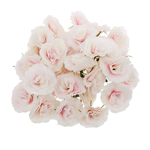 50pcs Künstliche Seide Rosen Blütenköpfe Blumen-Köpfe Hochzeit Parteidekor Bulk - Rosa