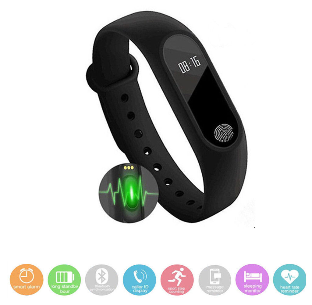 M2 Smart Armband Watch Bluetooth Fitness Tracker Pulsuhr Schrittzähler Anruf